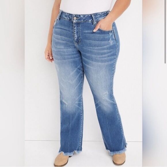 Kancan for Maurices Bootcut High Rise Jeans Light Wash Plus Size 24 - Picture 2 of 11